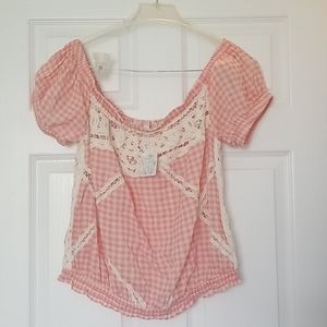 Free People Gingham Crop top